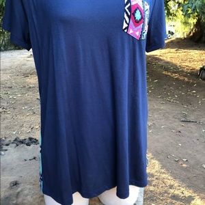 boutique tops, G&E, Emma & Grace, Woman’s Top, Boutique, Aztec Print Pocket tee
